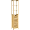 Image de Kleankin Colonne de Rangement Salle de Bain 3 Étagères Porte Persienne Design Eco MDF et Bambou Aosom France