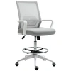 Image de Vinsetto Fauteuil de bureau ergonomique, régalable, avec roulettes, bureau, confort bureau blanc, gris incl. avec repose-pieds Aosom France