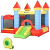Image de Outsunny Château gonflable pour enfants avec trampoline toboggan, souffleur 350W et sac de transport inclus jusqu'à 3 enfants multicolore