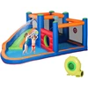 Image de Outsunny Château gonflable aire de jeux avec toboggan trampoline piscines + 3-8 ans avec gonfleur dim. 380L x 340l x 170H cm multicolore