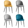 Image de HOMCOM Chaises de salle à manger design scandinave - lot de 4 chaises - pieds effilés métal noir - assise dossier ergonomique velours multicolore