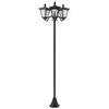 Image de Outsunny Lampadaire de jardin extérieur à LED solaire avec capteurs 3 abat-jours - H.182.5 cm - IP44