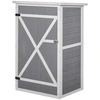 Image de Outsunny Cabanon & Chalet & Abri de Jardin Gris en Bois de Sapin, Toit Bitumé, Porte Verrouillable, 2 Étagères - 75x56x115 cm Aosom France