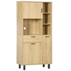 Image de HOMCOM Buffet armoire de cuisine multi-rangements avec un tiroir, 3 placards, 4 niches et passe-câbles hauteur 166 cm Aosom France