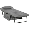 Image de HOMCOM Fauteuil chauffeuse lit convertible dossier inclinable 5 positions 1 place - tissu gris