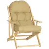 Image de HOMCOM Fauteuil Chaise de Salon Pliable et inclinable en Bois Fauteuil Relax Confortable avec Coussin capitonné épais - dim. 71I x 89P x 96H cm