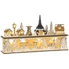 Image de HOMCOM Village de Noël lumineux en bois 10 LED blanc chaud - 45 x 10 x 25 cm