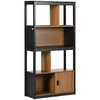 Image de HOMCOM Bibliothèque étagère meuble de rangement 4 niveaux et 1 porte pour salon bureau chambre à coucher 76,5 x 30 x 150 cm