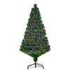 Image de HOMCOM Sapin de Noël Artificiel Lumineux 150H cm Fibre Optique Multicolore + Support Pied 180 Branches étoile Sommet Brillante Vert