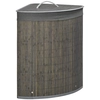Image de HOMCOM Panier à linge en bambou d'angle 55L avec couvercle et sac amovible 38 x 38 x 57 cm naturel