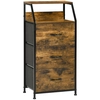 Image de HOMCOM Meuble de rangement style industriel commode 3 tiroirs en tissu amovibles et 2 étagères - 44 x 29 x 92 cm - bois et métal