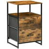 Image de HOMCOM Table de Chevet avec 2 Tiroirs Tissus Meuble de Rangement Style Industriel Commode 2 tiroirs - 45 x 40 x 70,5 cm - Bois et métal