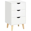 Image de HOMCOM Commode 3 tiroirs meuble de rangement style scandinave pieds biseautés en bois - 40 x 35 x 68,5 cm - blanc
