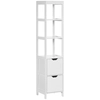 Image de kleankin Meuble colonne de salle de bain armoire haute meuble rangement avec 3 étagères et 2 tiroirs en MDF - 30 x 30 x 144 cm