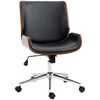 Image de Vinsetto Fauteuil chaise de bureau ergonomique design vintage hauteur réglable pivotant 360° piètement chromé 51 x 65,5 x 82-92 cm gris