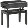 Image de HOMCOM Banquette de piano régalable, banquette piano, assis confortable en bois, synthétique, cuir noir Aosom France
