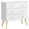 Image de Outsunny Commode Scandinave 3 Tiroirs Pieds Inclinés en Pin Blanc Aosom France