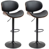Image de HOMCOM Lot de 2 chaises de bar tabouret hauteur réglable revêtement synthétique 53 x 50,5 x 93,5-112,5 cm noir