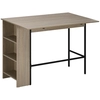 Image de HOMCOM Îlot Central Cuisine Gris Clair Table Bar Rabattable Rangement 3 Étagères 120x76x91,4cm Aosom France