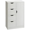 Image de HOMCOM Meuble de Rangement Buffet Commode Moderne 1 Placard et 4 tiroirs - Panneaux Particules - pour Salon, Cuisine, entrée, Salle à Manger - Blanc