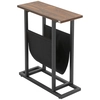 Image de HOMCOM Table d'appoint bout de canapé avec porte-revues strucuture en acier design industriel 49 x 19 x 55 cm noir marron foncé Aosom France