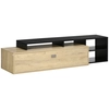 Image de HOMCOM Meuble TV banc TV meuble télé jusqu'à 65 pouces avec étagère amovible style contemporain porte basculante pour salon chambre Aosom France