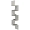 Image de HOMCOM Étagère d'angle Murale de Rangement Forme Zigzag 20L x 20l x 126H cm 5 Niveaux Bois Gris