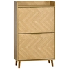 Image de HOMCOM Meuble à chaussures meuble pour chaussures à 2 abattants capacité 12 paires pour petit entrée salon chambre 70 x 30 x 120 cm