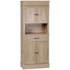 Image de HOMCOM Buffet armoire de cuisine multi-rangements 2 placards 2 portes tiroir niche MDF panneaux particules E1 chêne clair Aosom France