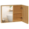 Image de kleankin Armoire murale de salle de bain meuble de salle de bain avec miroirs et 2 portes en bambou 65,2 x 14 x 50 cm Aosom France