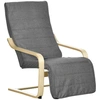 Image de HOMCOM Fauteuil Luxe Confort et Relaxation avec Repose-Pied réglable déhoussable 94 x 66,5 x 100 cm cm Bois Massif Gris Aosom France