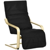 Image de HOMCOM Fauteuil Luxe Confort et Relaxation avec Repose-Pied réglable déhoussable 94 x 66,5 x 100 cm cm Bois Massif Noir