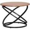 Image de HOMCOM Table basse ronde style industriel en métal noir et plateau en bois - dim. Ø 60 x 46H cm Aosom France