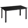 Image de Outsunny Table de jardin rectangulaire en aluminium et plateau en verre trempé - 6 personnes 150 x 90 x 74 cm noir Aosom France