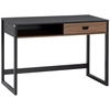 Image de HOMCOM Bureau informatique design industriel grand plateau avec tiroir étagère en bois 110 x 50 x 76 cm noyer et noir Aosom France