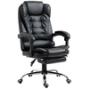 Image de HOMCOM Fauteuil de bureau fauteuil manager grand confort dossier inclinable roulettes P.U 64,5 x 69 x 127 cm noir