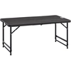 Image de Outsunny Table de jardin rectangulaire table de salle à manger extérieur pour 4 personnes hauteur réglable 118 x 60 x 74 cm Aosom France