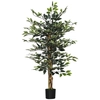 Image de HOMCOM Plante artificielle ficus tronc branches liane lichen feuilles grand réalisme pot inclus hauteur 1,3 m