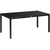 Image de Outsunny Table de jardin rectangulaire pour 8 personnes avec plateau en verre trempé et cadre en aluminium noir Aosom France