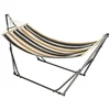 Image de Outsunny Hamac de jardin pliable étendoir à linge avec support incurvé en métal époxy hamac sur pied 1 place charge max. 120 Kg Aosom France