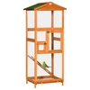 Image de PawHut Cage à oiseaux volière en bois massif grande taille 2 portes toit asphalte tiroir amovible 68 x 63 x 165 cm Aosom France