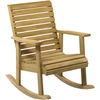 Image de Outsunny Fauteuil à bascule rocking chair d'extérieur jardin en bois massif - 64 x 86 x 85 cm marron