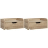 Image de HOMCOM Lot de 2 tables de chevet murales tables de nuit suspendues tiroir plateau aspect bois dim. 40L x 30l x 19,5H cm