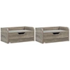 Image de HOMCOM Lot de 2 tables de chevet murales tables de nuit suspendues tiroir plateau aspect bois dim. 40L x 30l x 19,5H cm- gris