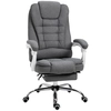 Image de Vinsetto Fauteuil chaise de bureau fauteuil manager avec repose-pied dossier inclinable accoudoirs rembourrés en lin gris Aosom France