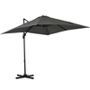 Image de Outsunny Parasol déporté carré inclinable manivelle avec pied en acier dim. 2,5L x 2,5l m alu. polyester gris