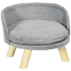 Image de PawHut Canapé Lit Rond Scandinave Gris Coussin Moelleux Pieds Bois pour Chien Ø40,5x33cm Aosom France