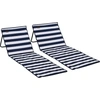 Image de Outsunny Lot de 2 tapis de plage rembourré dossier inclinable multi-positions sac de transport inclus métal polyester Aosom France