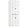 Image de HOMCOM Buffet haut armoire de cuisine 4 portes 2 placards et 1 tiroir central hauteur 170 cm avec étagère réglable blanc