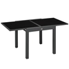 Image de Outsunny Table Extensible Table de Jardin Grande Taille dim. dépliées 160 x 80 x 75 cm alu métal Gris foncé Plateau Verre trempé Noir Aosom France